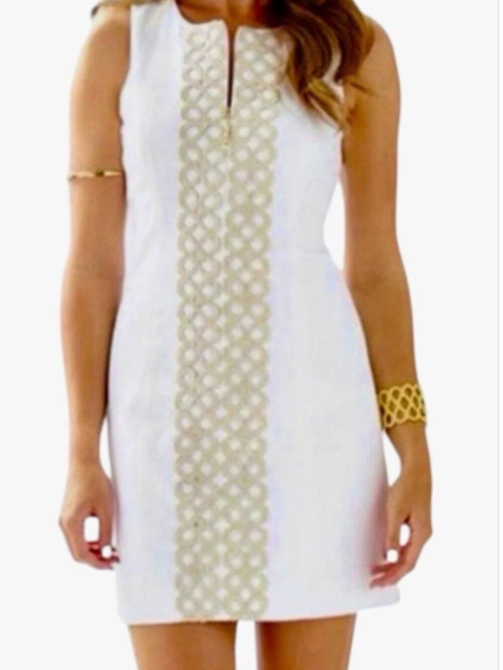 Lilly Pulitzer Mila Gold Shift Dress Size 0